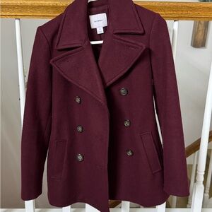 Old Navy Deep Burgundy Pea Coat